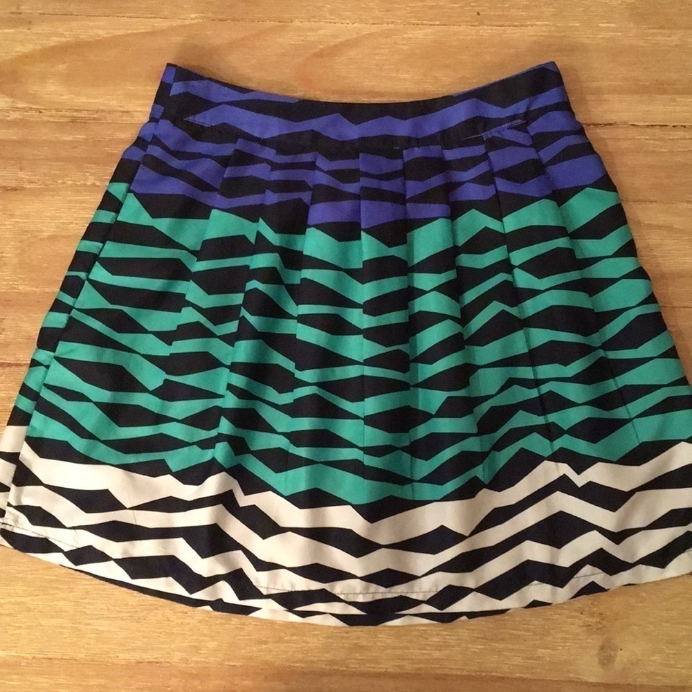 Paraella Francescas Pleated Skirt Blue Green Ombre